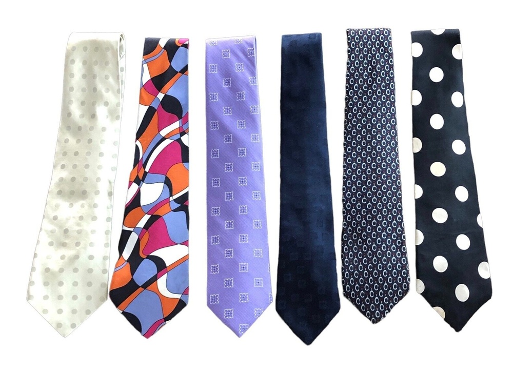 Designer Silk Dress Neckties Men Mixed Lot Of 6 Ties *READ*